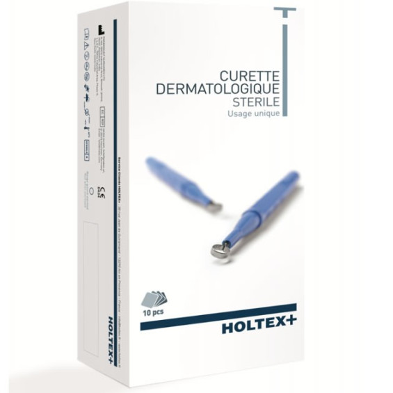 Curette dermatologique usage unique stérile, la boite de 10