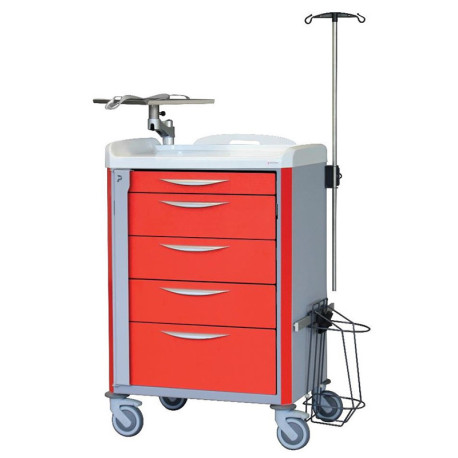 Chariot d'urgence PRATICIMA 600x400 Tiroirs avec Bacs à Lèvres