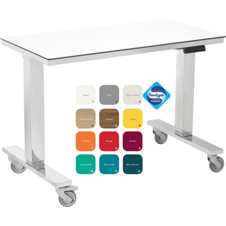 Table de conditionnement hauteur variable électrique plateau résine
