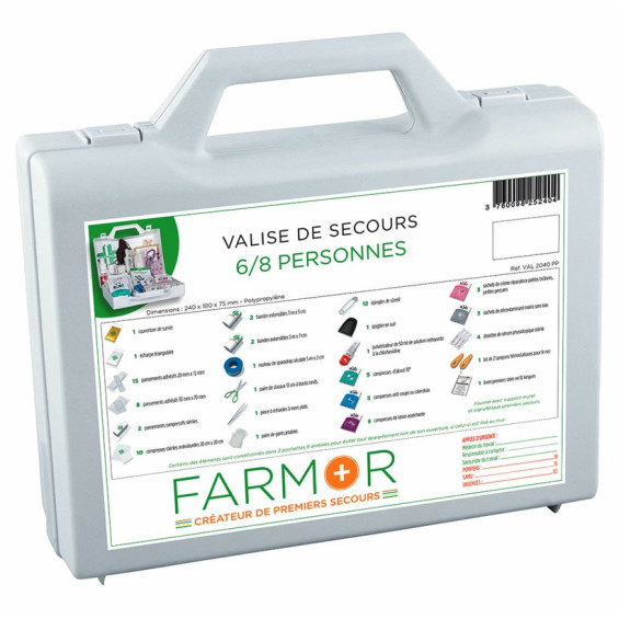 Valise de secours FARMOR Multirisques 6 à 8 personnes