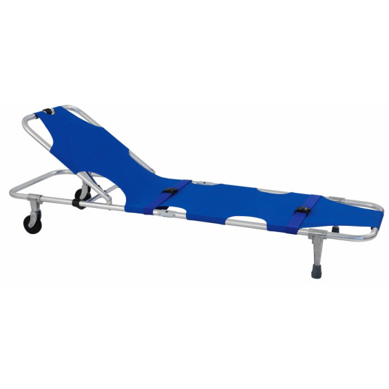 Brancard catastrophe pliable en 2 avec têtière relevable