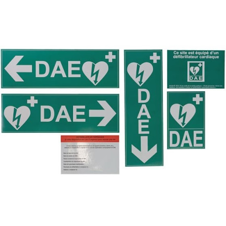 Signalétique Défibrillateur Kit de 5 Plaquettes PVC